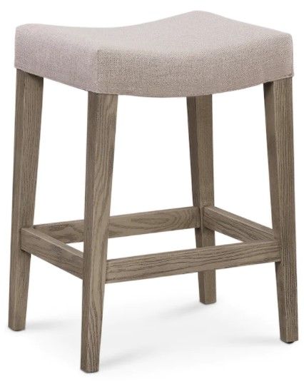 Bassett® Furniture Vail Storm Grey Oak and Saddle Stool