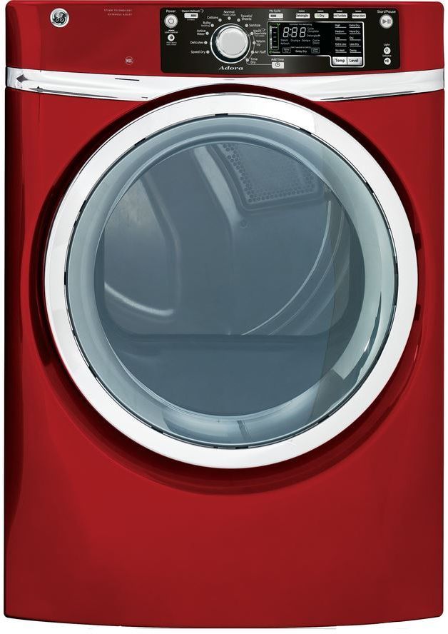 GE® Front Load Electric Dryer-Ruby Red