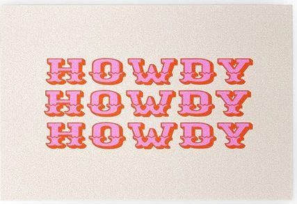 Deny Designs Howdy Howdy Pink Welcome Mat