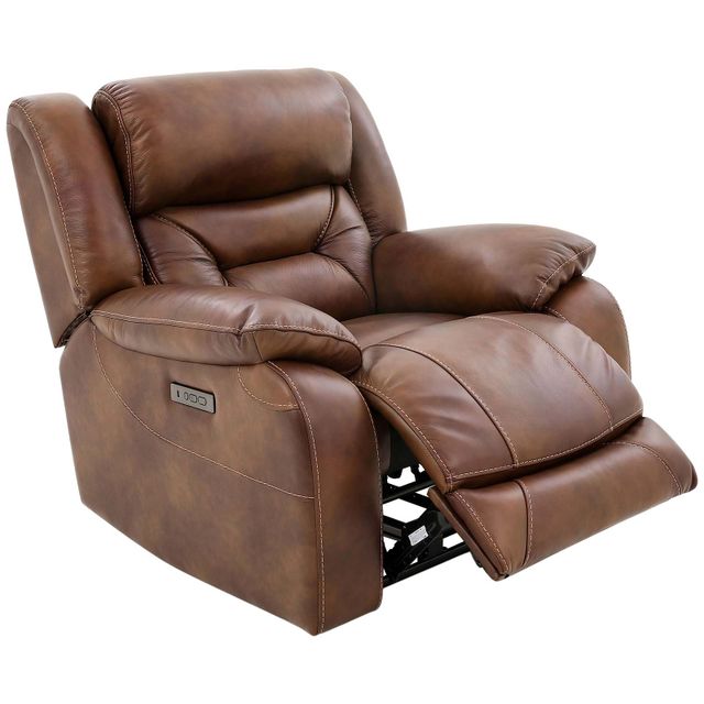 Cheers Roswell Brown Leather Power Recliner-2