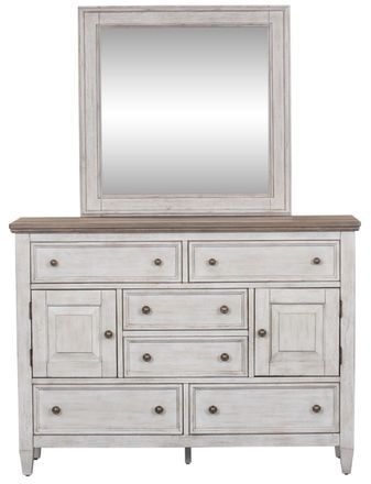 Liberty Furniture Heartland Antique White Finish Dresser and Mirror-0