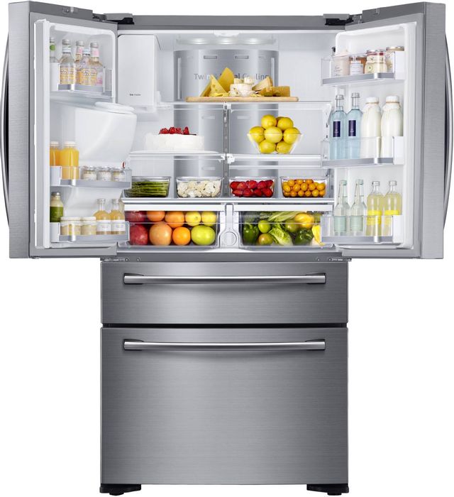 Samsung 22.2 cu. ft. Capacity Counter Depth Refrigerator-Fingerprint Resistant Stainless Steel-RF22NPEDBSR 2