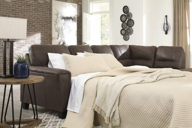 Signature Design by Ashley® Navi Chestnut 2-Piece Sleeper Sectional with Chaise 4
