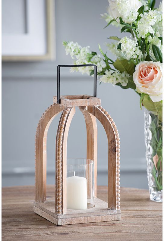 A & B Home Brown Lantern Candle Holder-3