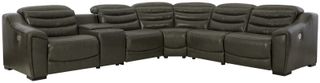 Signature Design by Ashley® Center Line 6-Piece Dark Gray Power Reclining Sectional
