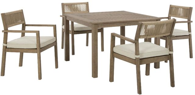 Signature Design by Ashley® Aria 5-Piece Brown Outdoor Dining Set