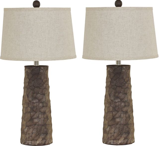 Signature Design by Ashley® Sinda Set of 2 Gray Poly Table Lamps 0
