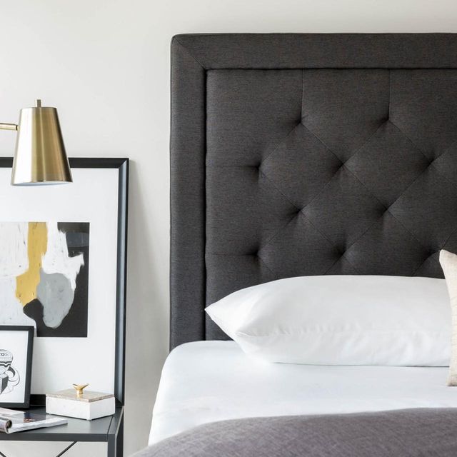 Malouf® Structures™ Charcoal Full Rectangle Diamond Tufted Upholstered Headboard