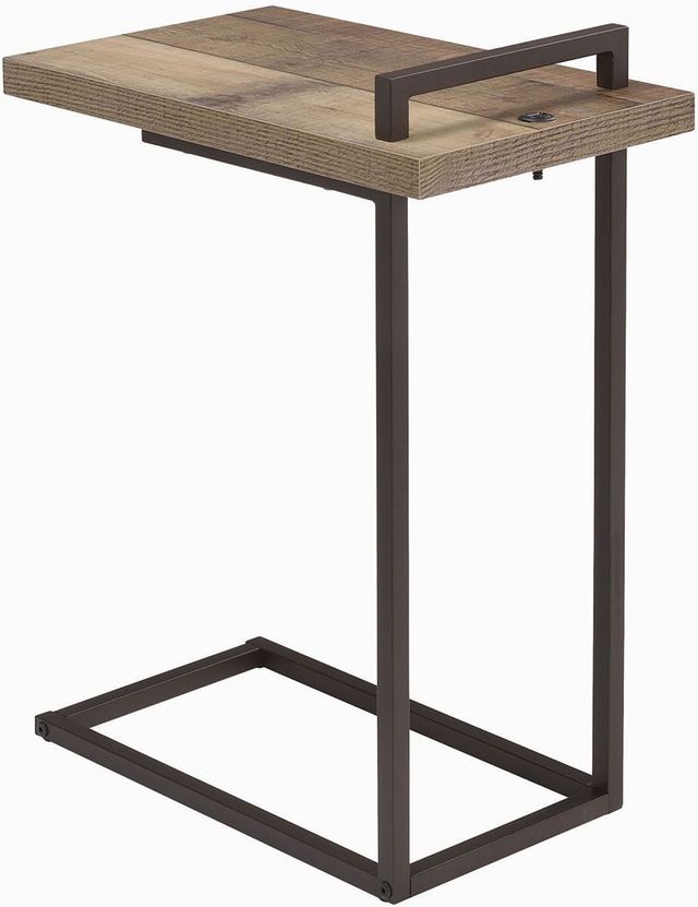 Coaster® Weathered Pine Rectangular Accent Table With USB Port 3