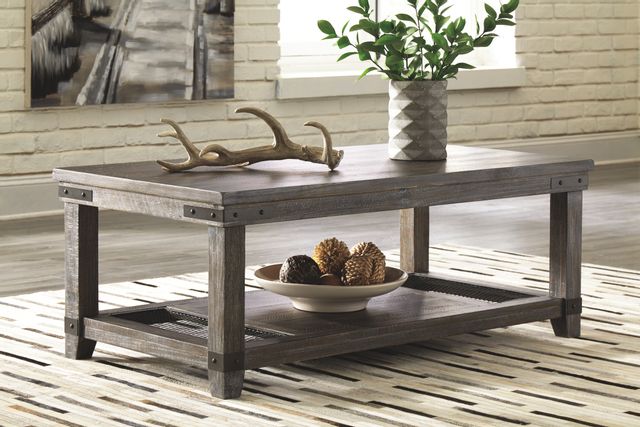 Signature Design by Ashley® Danell Ridge Brown Rustic Rectangular Coffee Table 4
