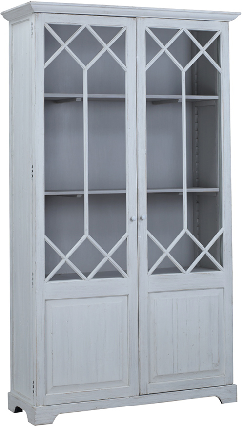 Dovetail Furniture Alton Antique White Cabinet