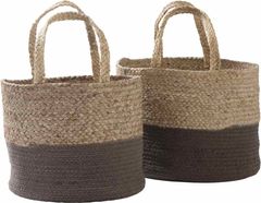 Signature Design by Ashley® Parrish Set of 2 Natural/Charcoal Baskets