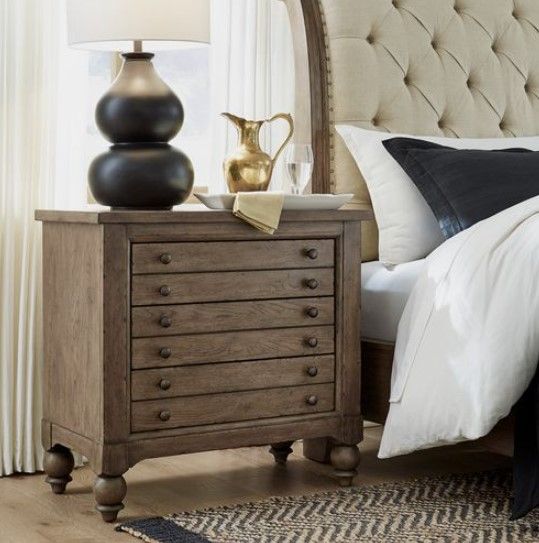 Liberty Americana Farmhouse Dusty Taupe Bedside Chest-1