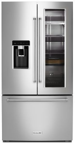 KitchenAid® 23.5 Cu. Ft. Counter Depth French Door Refrigerator-Stainless Steel 0