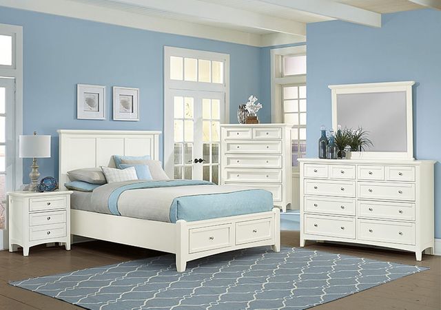 Vaughan-Bassett Bonanza White King Mansion Bed With Storage Footboard 2