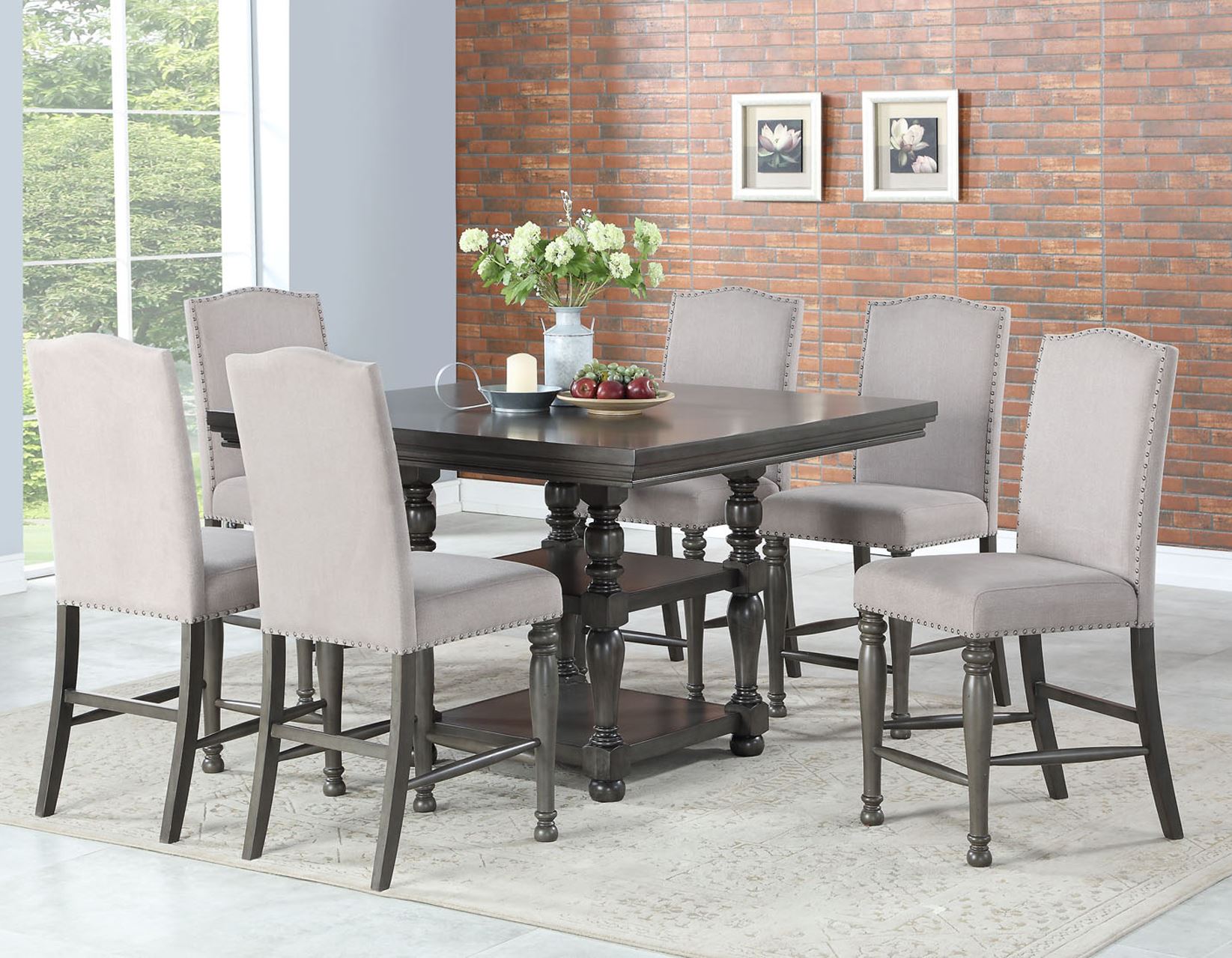 Steve Silver Co.® Caswell 7 Piece Harbor Grey Counter Set