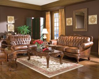 Coaster® Victoria 2-Piece Brown Living Room Set