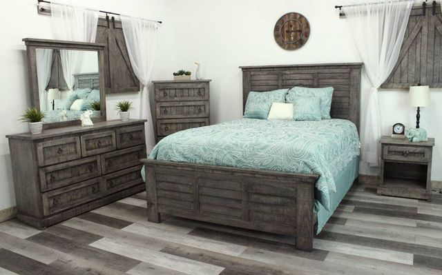 American Heartland Manufacturing Rustic Quaint 5-Piece Queen Shutter Bedroom Set