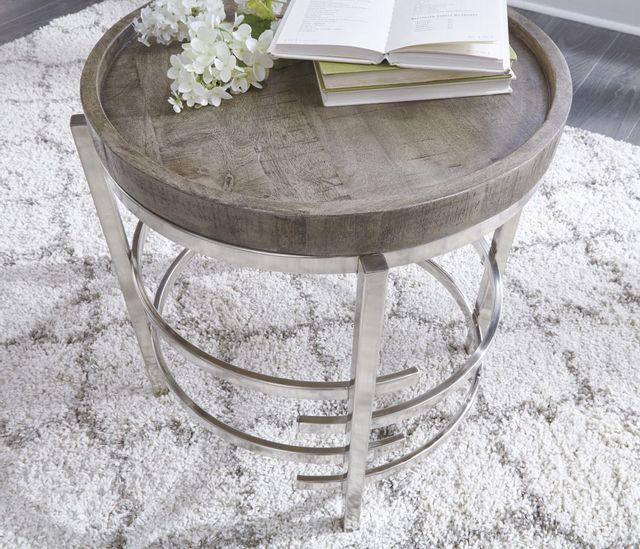 Signature Design by Ashley® Zinelli Gray Round End Table 1