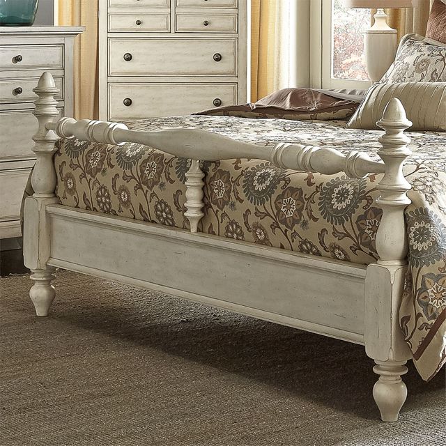 Liberty Furniture High Country Antique White King Poster Bed 2