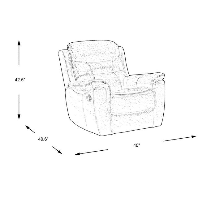 Sabella Navy Leather Non-Power Recliner-2