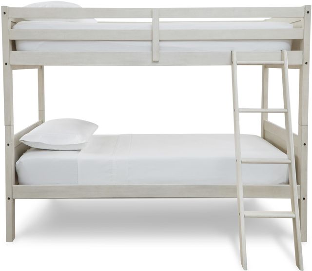 Signature Design by Ashley® Robbinsdale Antique White Twin/Twin Bunk Bed with Ladder-1