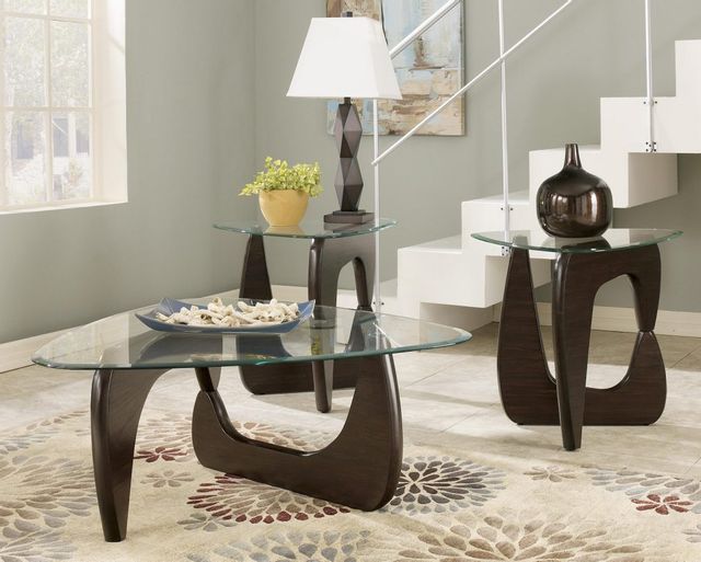 Signature Design by Ashley® Blanca 3-Piece Dark Brown Occasional Table Set  1