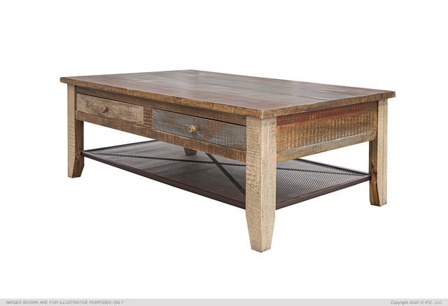 International Furniture Direct Antique Wood Cocktail Table-0