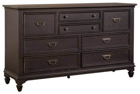 Liberty Allyson Park Wirebrushed Black Forest Dresser and Mirror-1