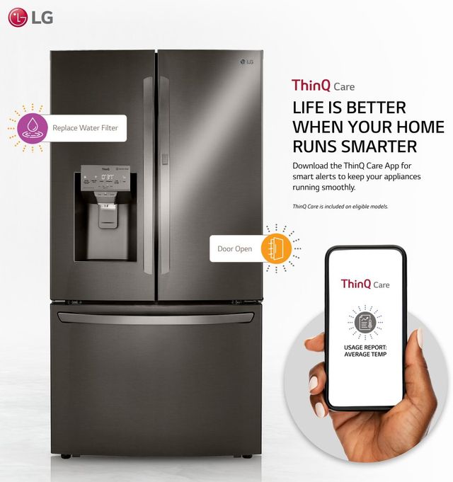 LG 29.7 Cu. Ft. PrintProof™ Black Stainless Steel French Door Refrigerator-1