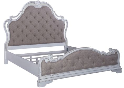 Liberty Furniture Magnolia Manor Antique White King Opt Upholstered Bed