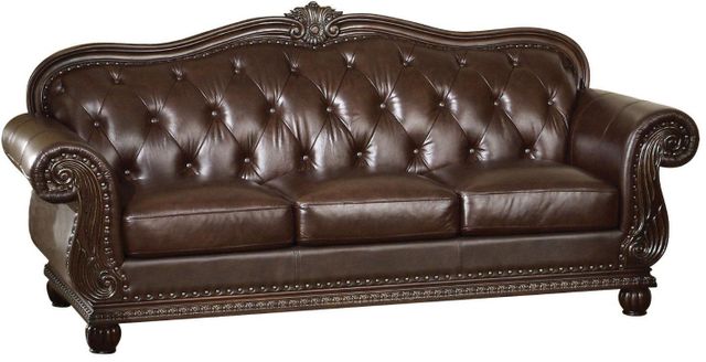 ACME Furniture Avondale Espresso Top and Split Leather Sofa 0