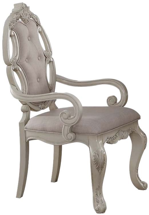 ACME Furniture Ragenardus 2-Piece Antique White Arm Chairs