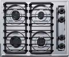 Summit® 24" Chrome Gas Cooktop