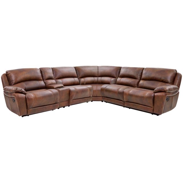 Cheers Lexington 6-Piece Leather Power Reclining Sectional with Power Headrests-0