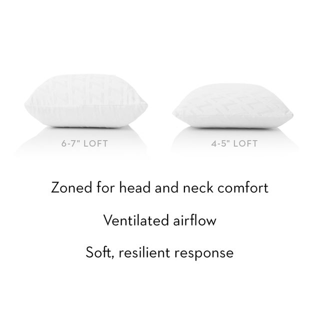 Malouf® Z® Zoned Talalay Latex Low Loft Plush Queen Pillow 5