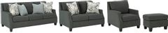 Signature Design by Ashley® Bayonne 4-Piece Charcoal Living Room Set