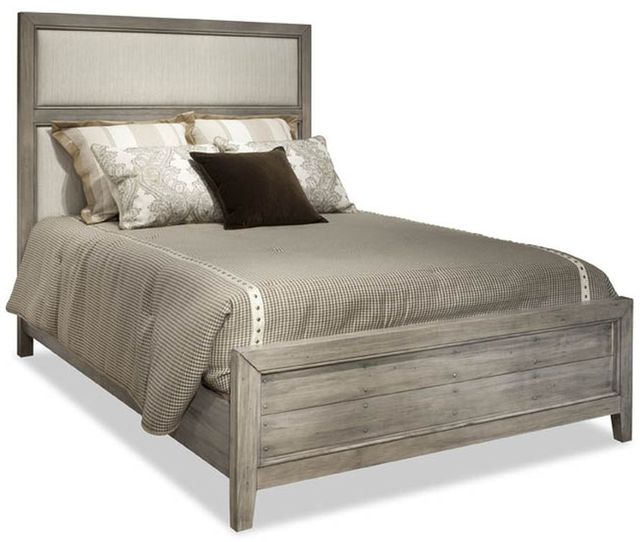 Durham Furniture The Distillery Heavily Distressed King Upholstered Bed 0