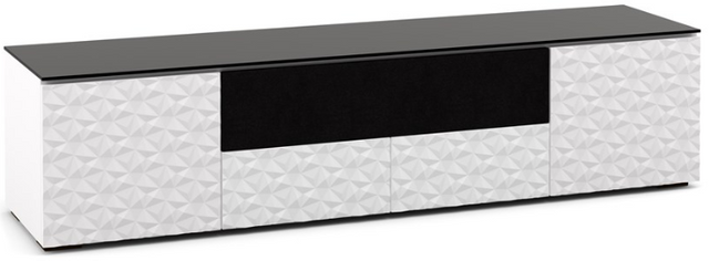 Salamander Designs® Chameleon Milan 245- White and Black Glass Speaker Integrated Cabinet