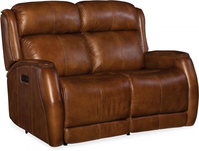 Hooker® Furniture SS Brown Emerson All Leather Power Recliner Loveseat w/ Power Headrest-0