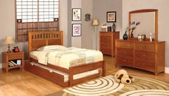Furniture of America® Carus/Omnus Oak 4-Piece Twin Platform Bedroom Collection