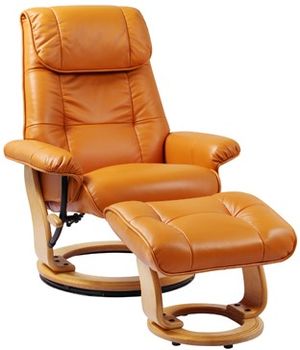 BenchMaster Caribbean Line Ventura Orange Chair and Ottoman Set