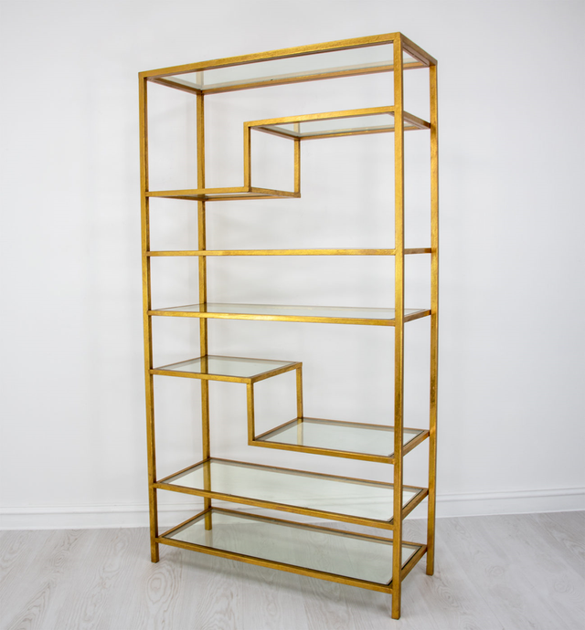 Zeugma Imports Gold Leaf Bookcase Shelf-2