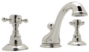Rohl® Country Viaggio C-Spout Widespread Lavatory Faucet-Polished Nickel