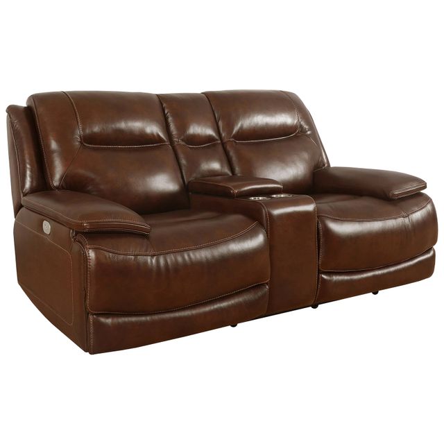 Parker House Colossus Napoli Brown Leather Power Reclining Loveseat-0