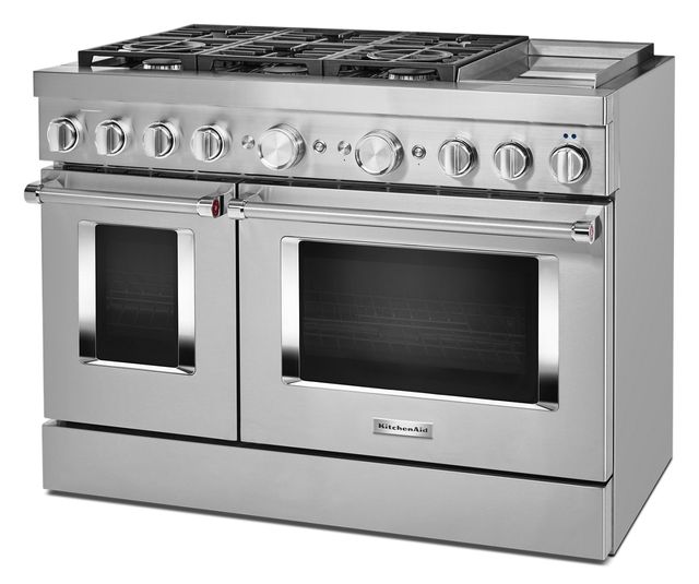 KitchenAid® 48" Stainless Steel Commercial Style Freestanding Dual Fuel Range-2