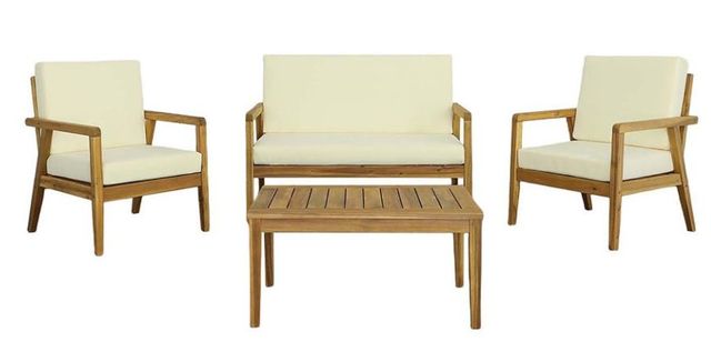 Progressive® Furniture Cape Cod 4-Piece White Outdoor Conversation Set-1