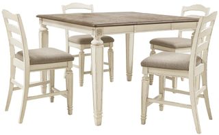 Signature Design by Ashley® Realyn 5-Piece Two-Tone Counter Height Extension Table Set