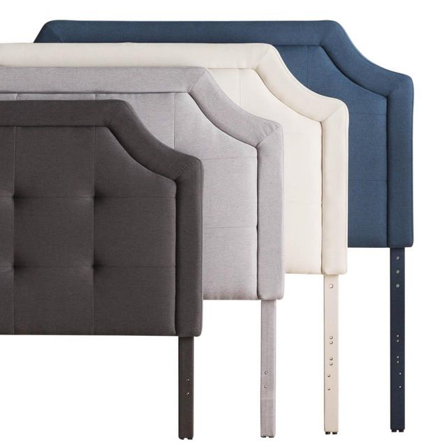 Malouf® Structures™ Ivory Twin Scooped Square Tufted Upholstered Headboard