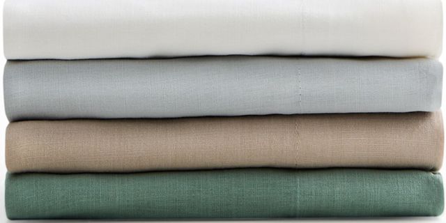 Malouf® Linen-Weave Cotton White Twin Sheet Set 3
